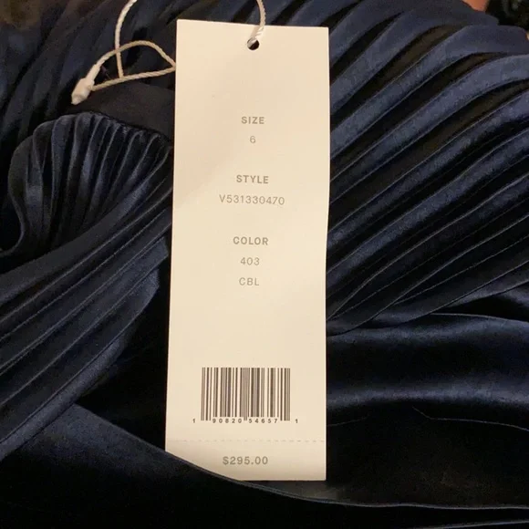 NWT Vince Chevron Pleated Skirt Coastal Blue Navy - Picture 3 of 4